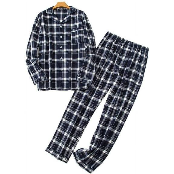 Trends Classical Sleepwear Men’s 100% Cotton Flannel Pajama Set