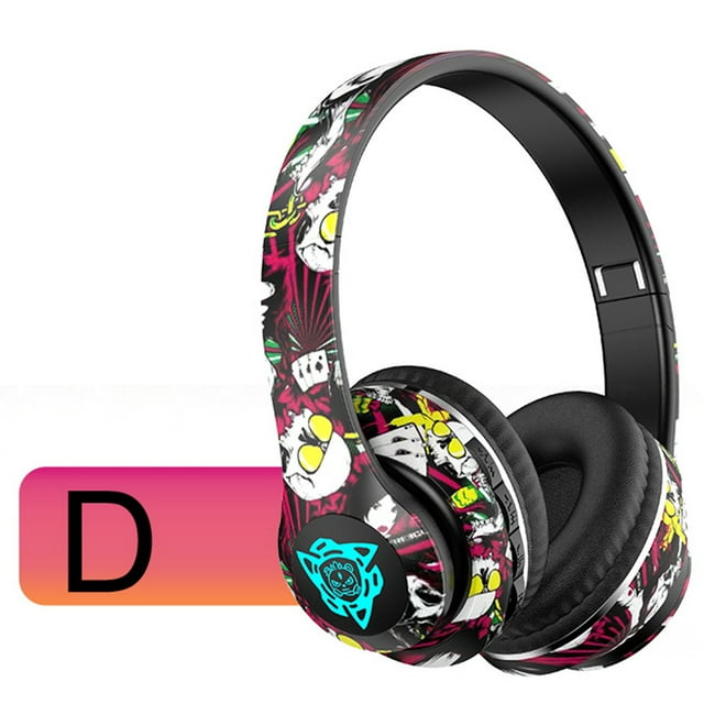 Auriculares Bluetooth populares Auriculares inalámbricos Graffiti Nuevos auriculares estéreo luminosos de música Bluetooth