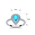 thumbnail image 5 of SuperJeweler 1 Carat Pear Shape Blue Topaz and Double Halo Diamond Ring In Sterling Silver For Women, 5 of 6