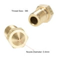 thumbnail image 3 of Unique Bargains 0.4mm 3D Printer Nozzle Head M6 Thread for V5 V6 3mm Extruder Print, Brass 4pcs, 3 of 3