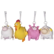 Naughty Pooping Animals - Set Of 4 Pooping Farm Animals w/ Carabiner Clip