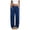 Blue, variant on Women's Plaid Wide Leg Lounge Pants High Rise Casual Trousers with Drawstring Pockets(Blue, XXL)