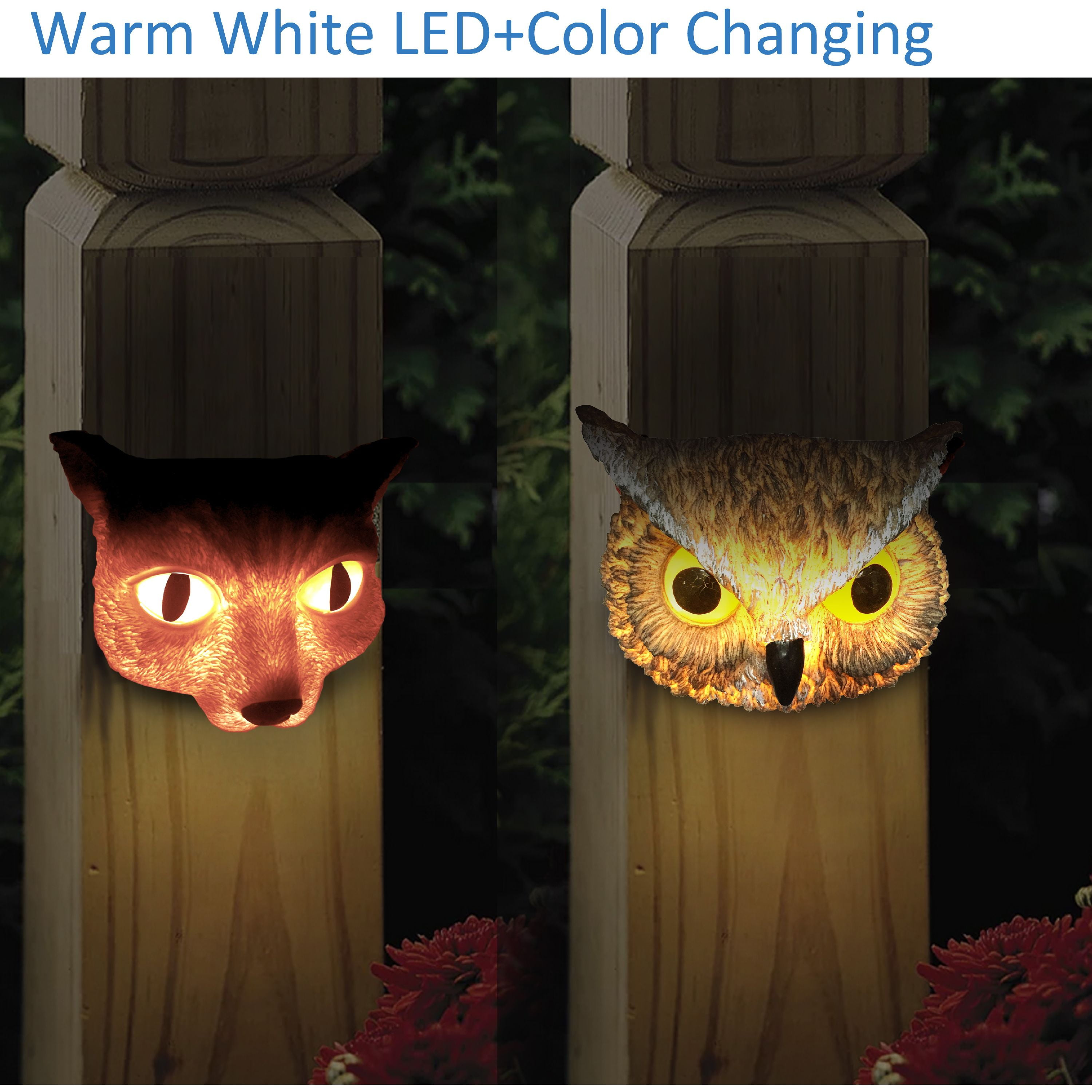 Kanstar 2PK 6" SMDLED Animal Solar Powered Color Changing Deck Night