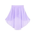 thumbnail image 4 of TiaoBug Kids Girls Ballet Latin Lyrical Dance Skirts High-Low Dance Wrap Skirt Performance Dancewear 6-14 Lavender 6, 4 of 7