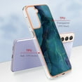 thumbnail image 6 of Designed for Samsung Galaxy S21 Plus Marble Case, Ultra Thin Girls Women Plating Marble Designed Flexible Soft TPU IMD Marble Protective Case Cover for Samsung Galaxy S21 Plus - Green, 6 of 6