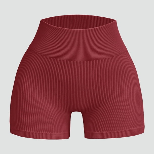 MKLEKYY Pantalones Cortos para Mujer, Deportivos, Sin Costuras, Acanalados, para Entrenamiento, Yoga
