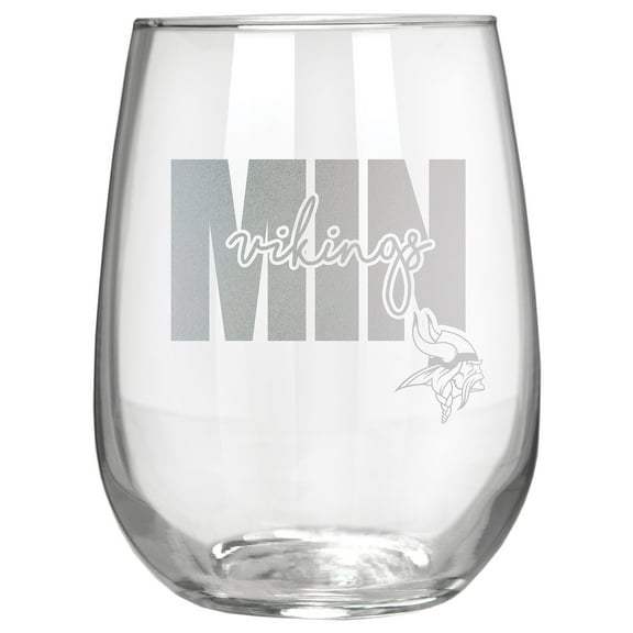 Minnesota Vikings Etched 17oz. City Stemless Wine Glass