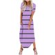 thumbnail image 1 of Vestidos de Verano de Mujer Casual Cuello Redondo Bolsillos de Manga Corta Impresión Vestido Largo, Vestido Ligero de Poliéster para Diario, Fiesta Y Primavera, 1 of 6