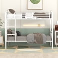 thumbnail image 3 of Aukfa Metal Bunk Bed Twin over Twin, Convertible to 2 Twin Bed Frame, White, 3 of 10