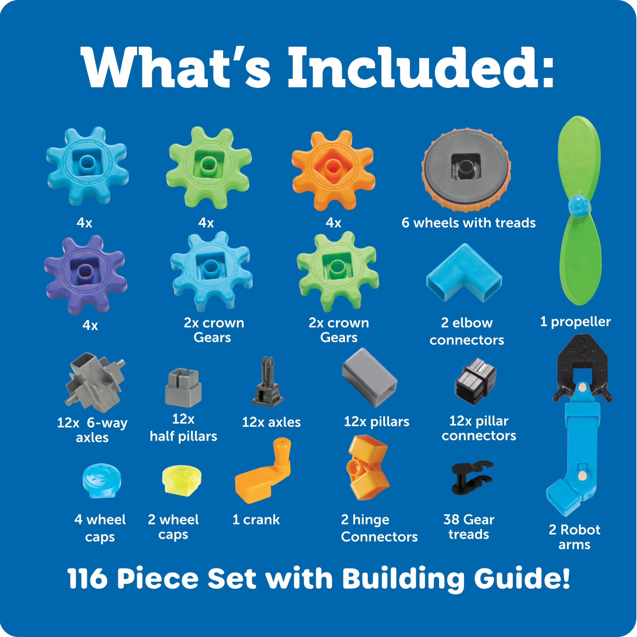 Learning Resources Gears! Gears! Gears! Robots in Motion, Engineering Toy for Kids, Ages 5+