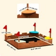 thumbnail image 3 of Qaba Kids Wooden Sandbox, Sand Pit with Flags, 4 Seats, Ground Liner, 3 of 10