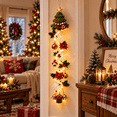 thumbnail image 2 of Christmas Tree Glowing Christmas Door Hanger, Lighted Christmas Door Hanging Decor with Warm Lights, Snowflakes,Bells,Vertical Holiday Decoration for Front Door, Porch & Entryway(Christmas Tree), 2 of 5