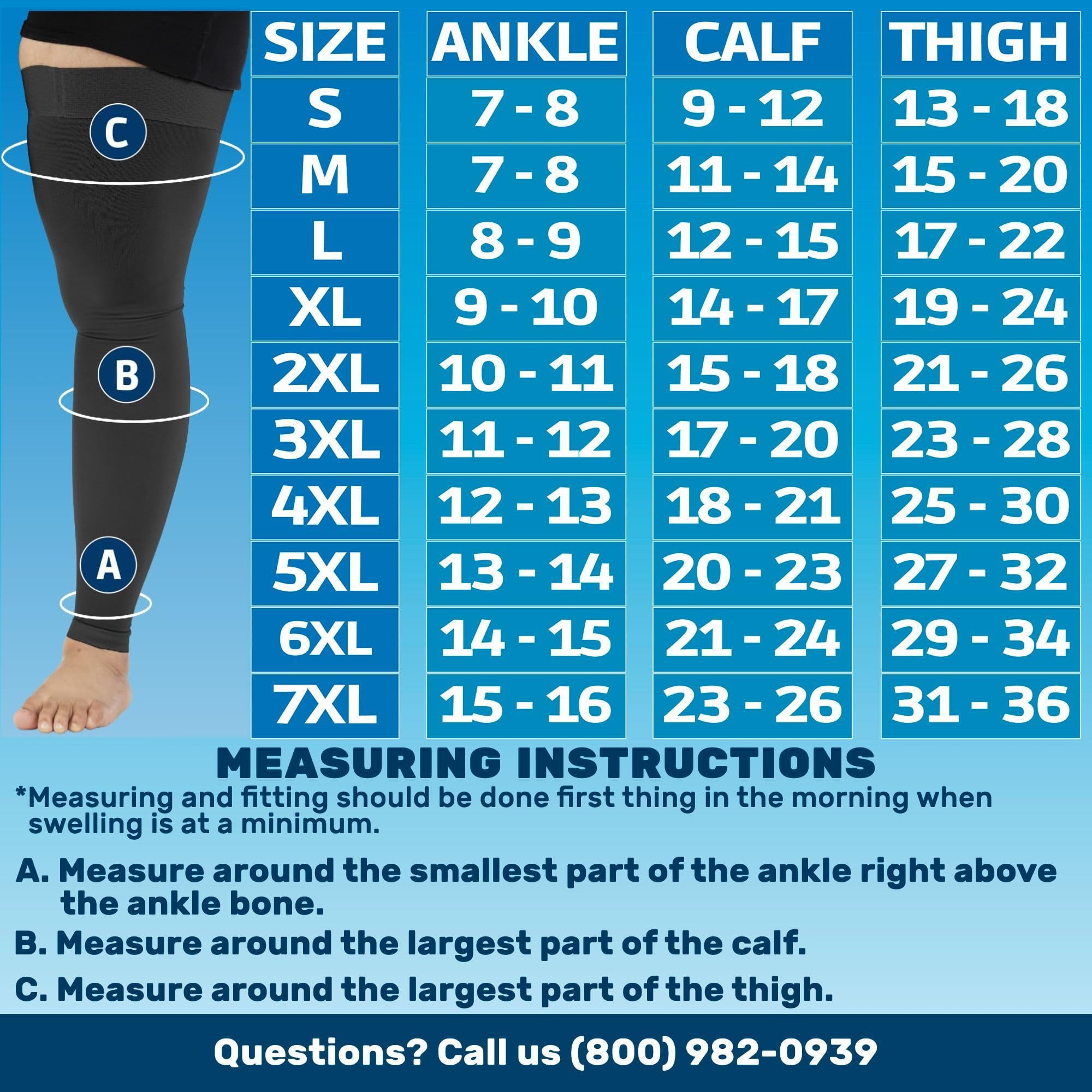 Men and Womens Footless Compression Stockings 20-30mmHg for Travel - Black, Large