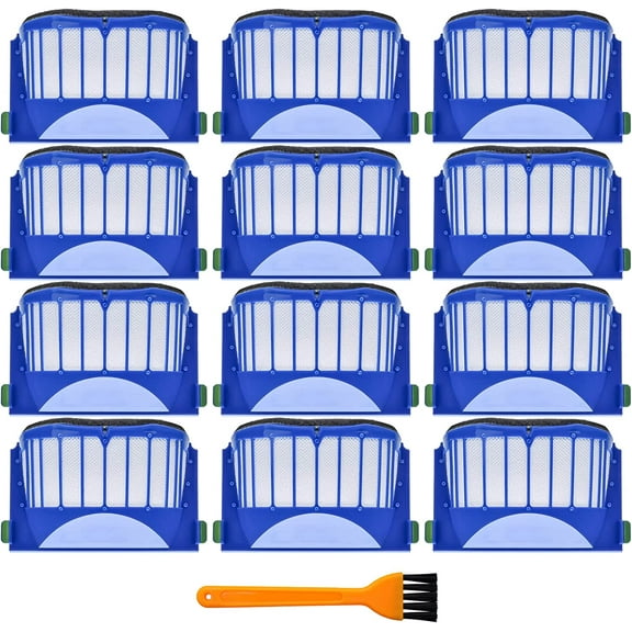 12 Pack High Efficiency HEPA Filters - Compatible iRobot Roomba 500 600 Series Vacuum Cleaner Replenishment Filter Accessories