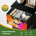 thumbnail image 5 of 4 Drawer Vertical Storage Dresser Paint splatter Color Blobs dark Ink Splashes Spatter with Wood Top Fabric Pull Drawers, 5 of 8