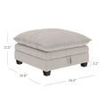 thumbnail image 4 of Nathan James Chelsea Modern Cloud Ottoman, Linen Fabric Upholstered Ottoman with Storage, Beige, 4 of 6
