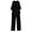 Black, variant on mihongmao Sweatsuits Women 2 Piece Outfit Summer Sets Women Summer Loose Comfortable Casual Solid Color Fashionable Long Sleeved Top pants Long Sleeved Round Neck Top/shirt Set Black XL