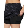 thumbnail image 2 of RBX Active Women's Plus Size Zipper Pocket Woven Camo Skort With Inner Bike Short, 2 of 5