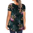 thumbnail image 4 of Miluxas Tops Clearance Plus Size Women's Printed Loose Short Sleeve Pullover Tops Blouse Green 12(2XL), 4 of 6