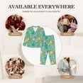 thumbnail image 5 of Goofa Happy Summer Printed Women’s 2 Piece Pajama Set Super,Pajamas Women's Long Sleeve Sleepwear Soft Button Down Loungewear Pjs Lounge Set Nightwear-X-Large, 5 of 9