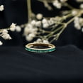 thumbnail image 6 of Rosec Jewels 3/4 CT Baguette Cut Created Emerald Band Milgrain Ring, 14K Yellow Gold, US 3.50, 6 of 9