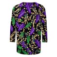 thumbnail image 5 of Aloohaidyvio Mardi Gras Clothing ,Womens Tops 3/4 Sleeve Shirts Round Neck Loose Casual Blouses Mardi Gras Tshirts, 5 of 5