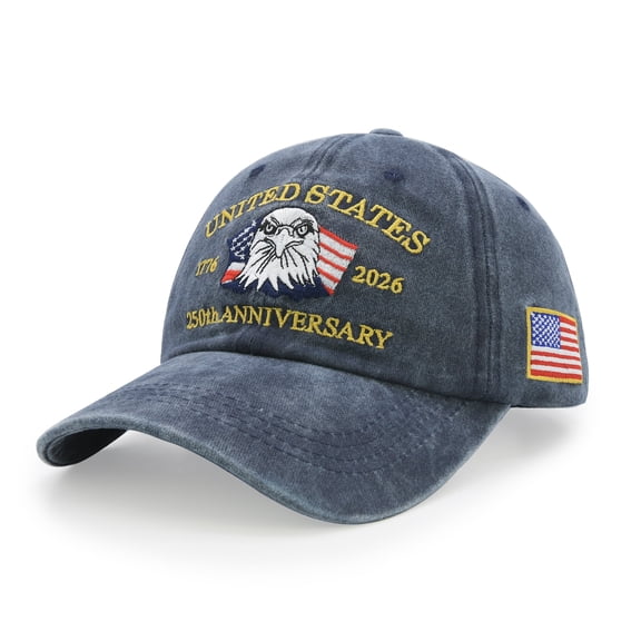 250 Anniversary USA Hat, 1776-2026 United States 250th Anniversary Patriotic Embroidered Baseball Cap for Men Women