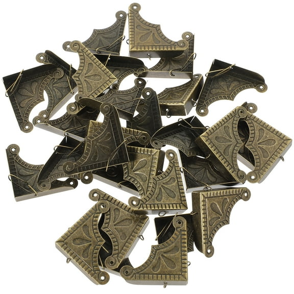 30 Pcs Antique Style Metal Corner Protectors for Furniture Table Guards Baby Safety Edge Covers