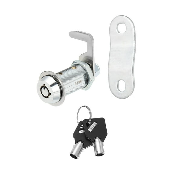 1-1/2 Inch Cabinet Locks with Key, Cam Replacement Lock Cylinder Toolbox Lock Keyed Alike, Silver 1 Pack