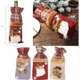 thumbnail image 1 of botella de vino tinto Fundas para botella de vino Bolsa para botella de vino Envoltura de regalo con cordón Decoración con patrón de Papá Noel (3 bolsas para botellas), 1 of 2