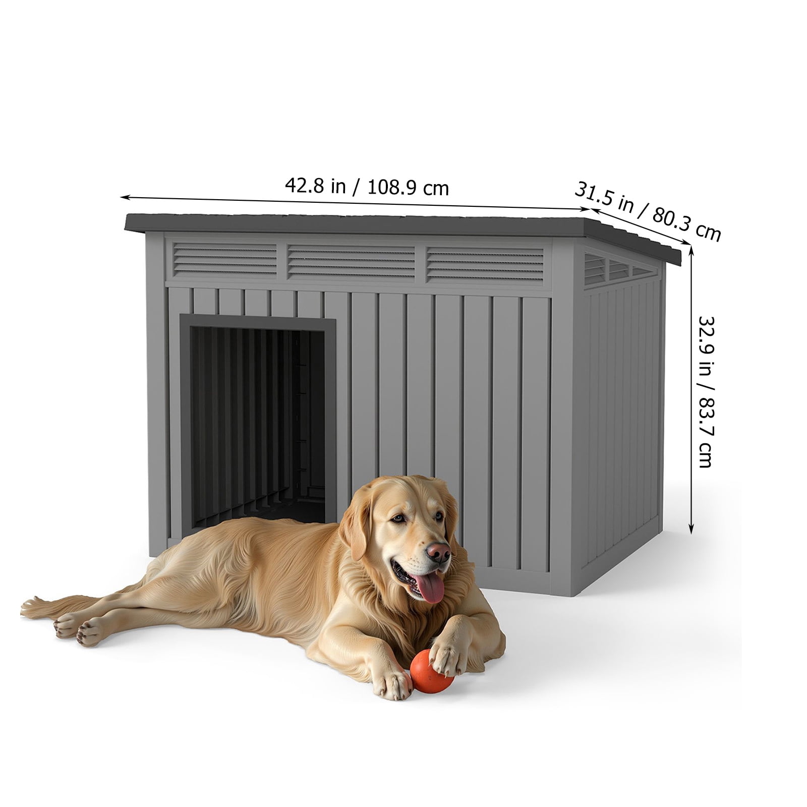 FOMIYES Indoor Outdoor Weatherproof Dog House with Removable Floors Spacious Interior Space Durable Shelter for Medium to Large Dogs