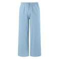 thumbnail image 3 of SNKSDGM Back-to-School Girls Wide Leg Palazzo Pants High Waisted Flowy Beach Trousers with Pockets Casual Comfortable Elastic Waistband for Kids Age 4-15, 3 of 5