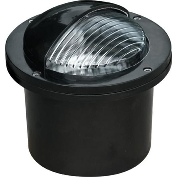 Dabmar Lighting FG326-B 50W 12V Fiberglass Adjustable In-Ground Well Light with Hood, Black
