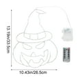 thumbnail image 3 of Aursykel Halloween Pumpkin Window Lights with Remote Control 8 Modes for Indoor Outdoor Decorations Iron Material Energy Saving Suit Halloween Home Decor 13.2x10.4in White, 3 of 7