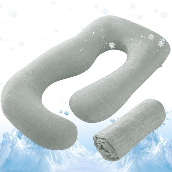 Funda de Almohada de Embarazo Refrigerante Sasttie 145 cm en Forma de U