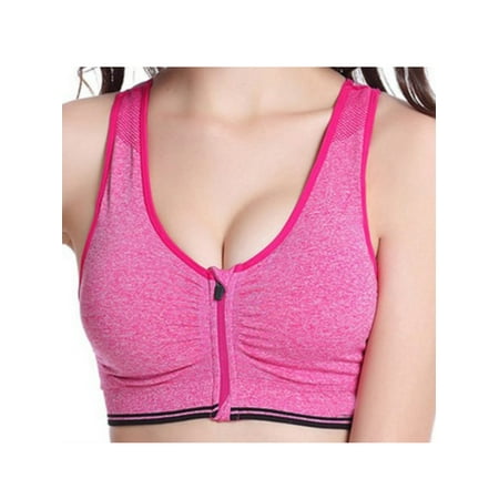 LELINTA Zip Front Racerback Sports Bra for Women Seamless Removable Pads High Impact Support Workout Yoga Bra