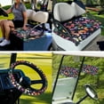 thumbnail image 7 of XYZCANDO Butterfly 4 PCS Golf Cart Seat Covers Golf Cart Steering Wheel Cover Golf Cart Flags Golf Cart Accessories Steering Wheel Wrap for Women Club Car Seat Covers Golf Flag Frame Black, 7 of 7