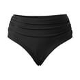 thumbnail image 4 of Dresfit Women's High Waisted Bikini Bottoms - Sexy Minimal Coverage Swim Briefs Black XL, 4 of 5
