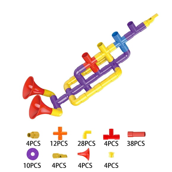 TopLLC Educational Toddler Toys Interactive Kids Toys Water Pipe Horn Sound Wheel Building Block Toy Puzzle Plug Male And Girl Baby Toys for Age 3+