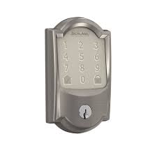 Schlage Encode Satin Nickel Electronic Smart WiFi Deadbolt Lock with Camelot Trim Rated AAA