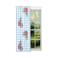 thumbnail image 2 of MKHERT Roses Light Blue Fashion Checkered Pattern Window Curtain Living Room,Bedroom Window Drapes 52x84 inch, 2 of 3