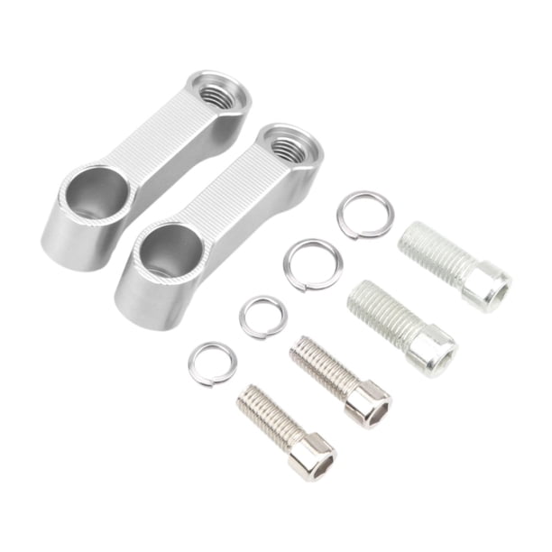 Extensión de espejo para motocicleta Accesorios para motocicleta Bloque de espejo Placas base Plata