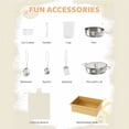 thumbnail image 3 of Pirecart Kids Corner Kitchen Playset with Real Lights & Sounds, Wooden Kitchen Set For Children With Range Hood, Blackboard and 6Pcs Cooking Accessories, Cream, 3 of 9