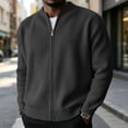 thumbnail image 2 of Mens Full Zip Cardigan Sweater Casual Mock Neck Ribbed Knitted Winter Chunky Sweaters, 2XL, 2 of 7