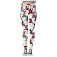 thumbnail image 3 of MKLEKYY Leggings deportivos para mujer, pantalones para mujer, moda navideña, cintura alta, estampado floral, yoga, correr, fitness diario, 3 of 4