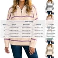 thumbnail image 3 of Womens Knit Tops Striped Quarter Zipper Long Sleeve Fashion Casual Pullover Sweaters for Daily Wear Black XL, 3 of 7