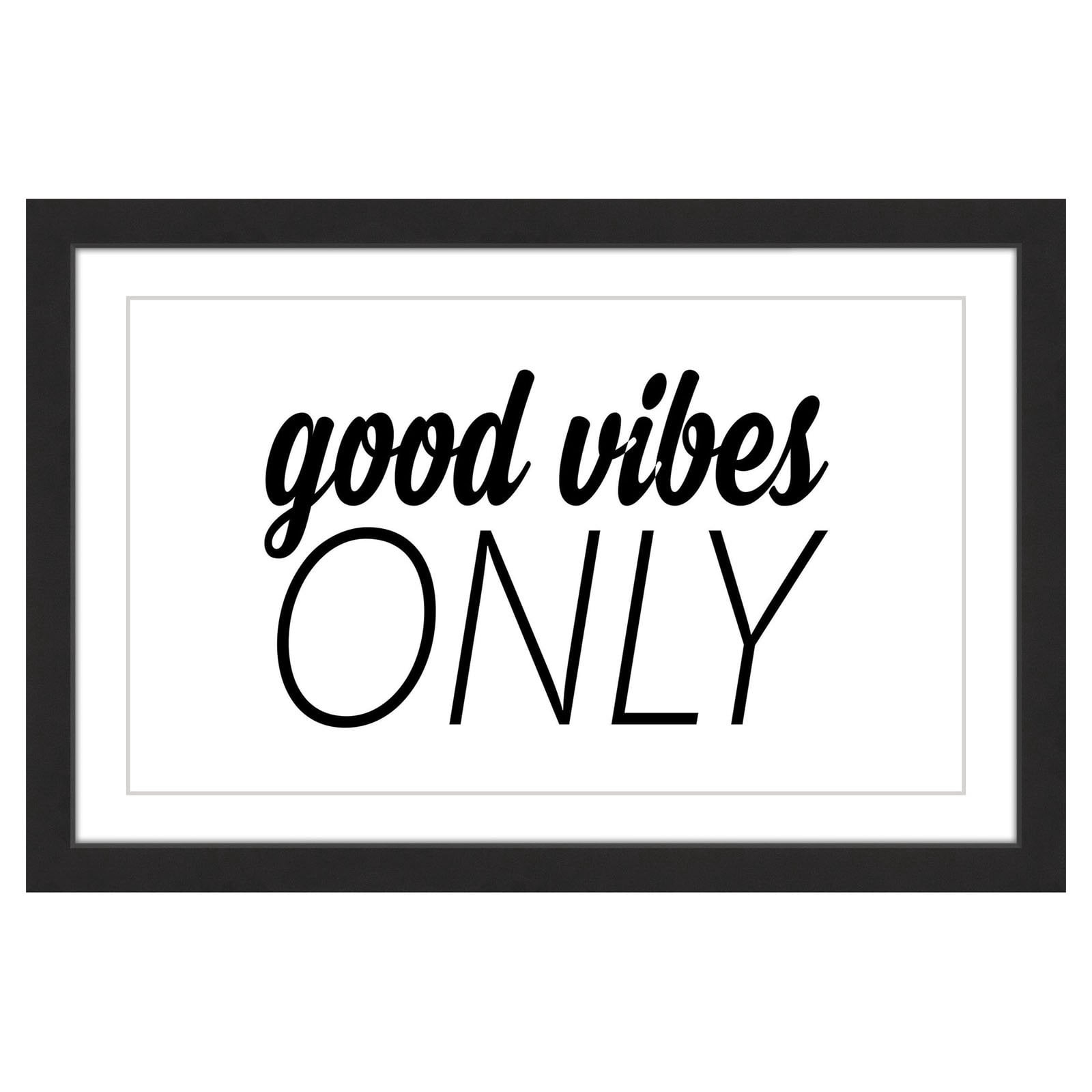 Marmont Hill "Good Vibes Only" by Diana Alcala Framed Painting Print
