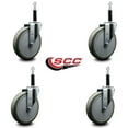 thumbnail image 2 of 6 Inch Gray Poly Wheel Swivel 3/4 Inch Expanding Stem Caster Set SCC, 2 of 2