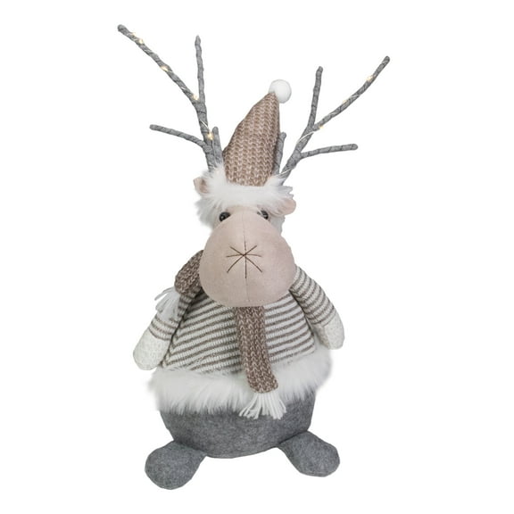 Northlight LED Lighted Wrapped Antlers Knitted Reindeer Christmas Figure - 18"