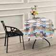 thumbnail image 7 of SKYSONIC Llamas Racoons Owls Round Tablecloth 60inch Indoor Wrinkle Free, Cute Summer Animal Circular Lace Table Cover Washable for Kitchen Party BBQ Dining Decor, 7 of 7